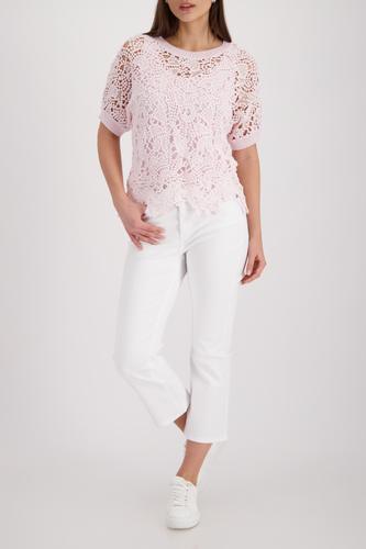 Pullover mit Spitzenmuster 40 - French Rose
