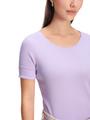 Uni T-Shirt aus stretchigem Cotton-Ripp 42 - Lavender Macaron