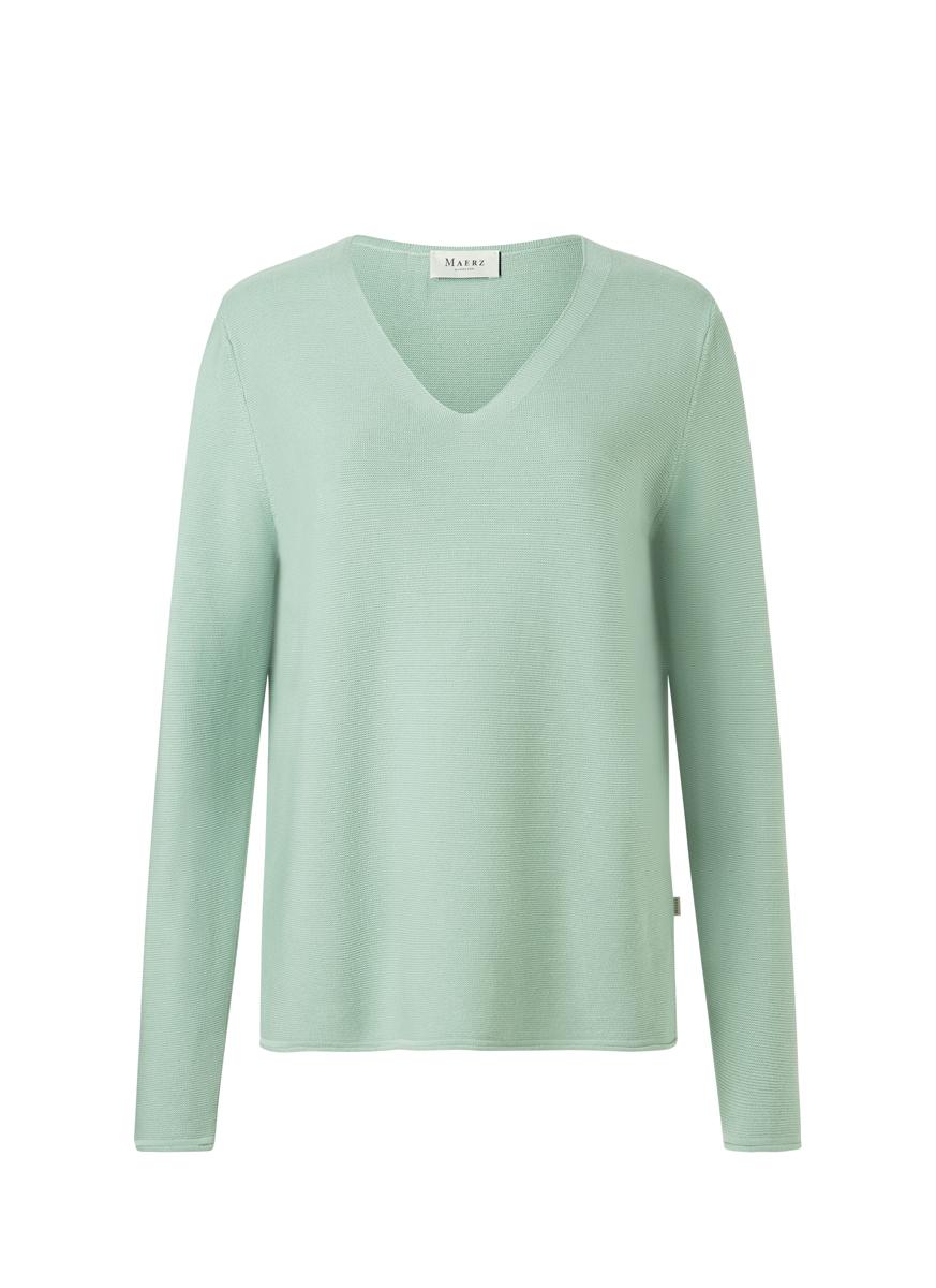 Pullover V-Ausschnitt 1/1 Arm Loose Fit - Light Aqua