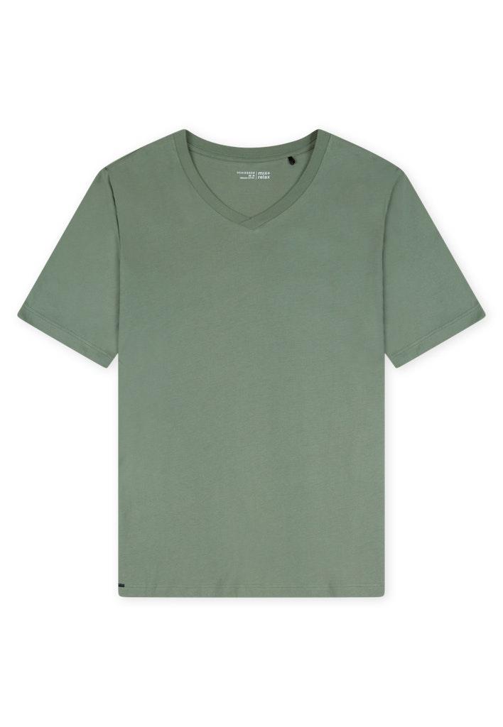 T-Shirt V-Ausschnitt Grün 48