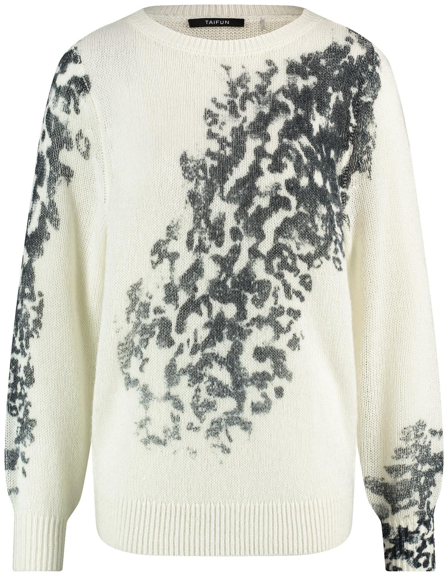 Pullover mit partiellem Druck 44 Lässige Passform - Schwarz Gemustert