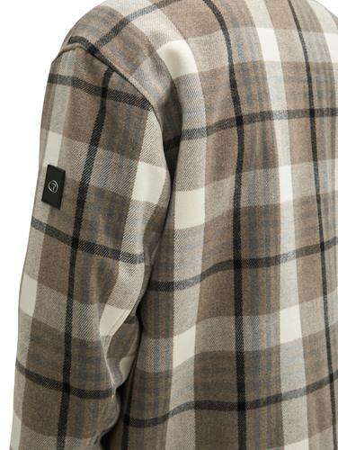 Flanell Karo-Jacke mit Brusttaschen XXL Regular Fit - Grey Beige Melange Big Check