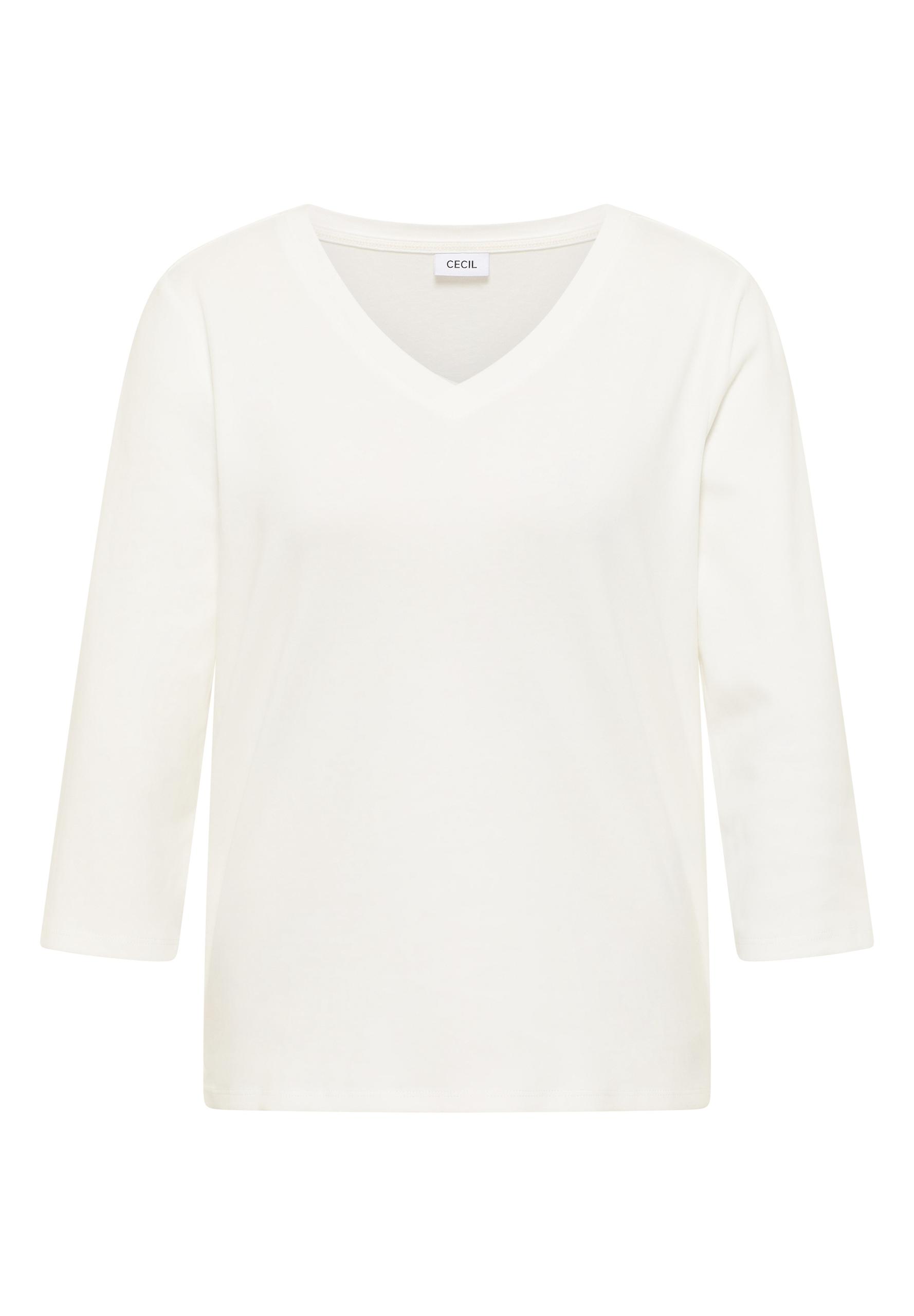 Basic V-Neck Shirt L - Vanilla White