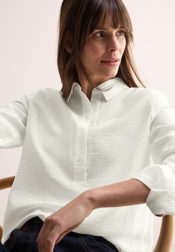 Bluse in Unifarbe L - Vanilla White