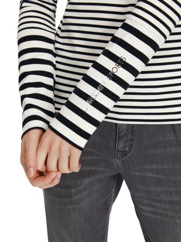 Longsleeve mit Streifen 44 - White And Black
