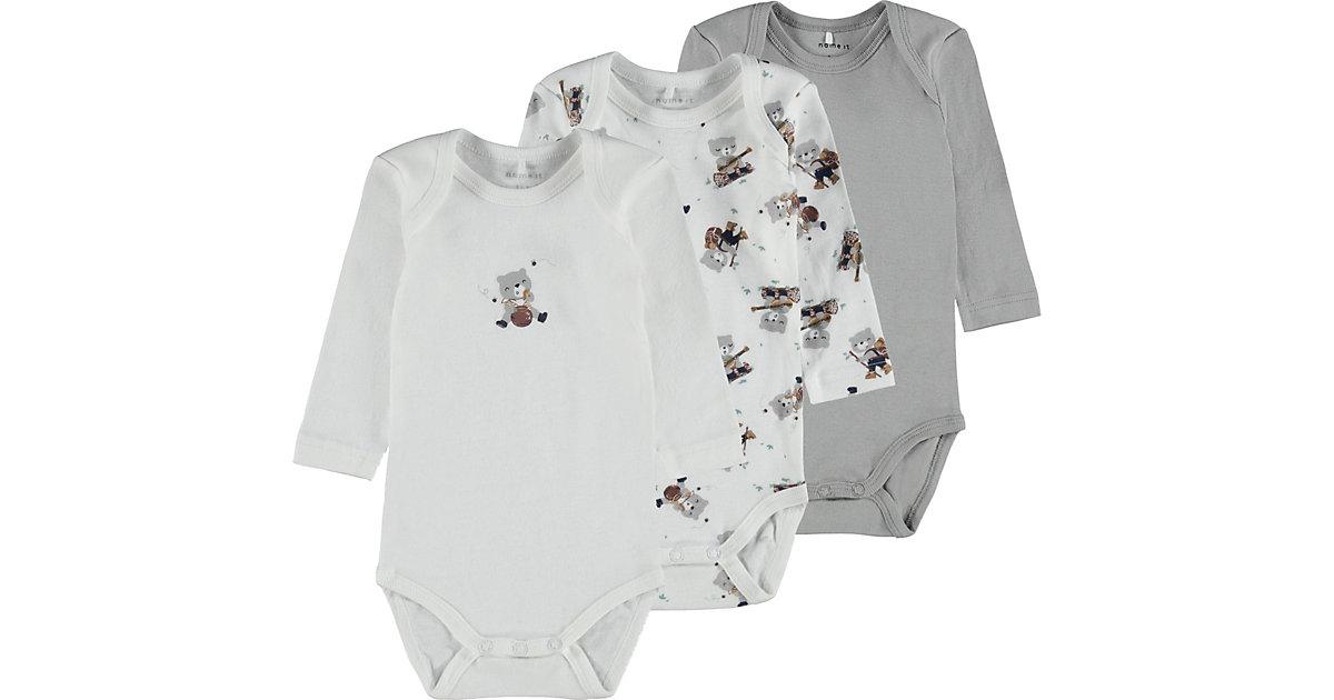Body NBNBODY 3er Pack, Organic Cotton grau Gr. 86