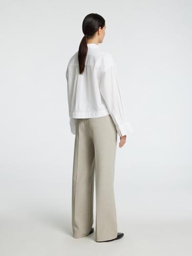 SLFASTHA LS CROPPED BOXY SHIRT NOOS 38 Verkürzt - Bright White