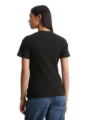 Ripp-Jersey-T-Shirt slim Blau S