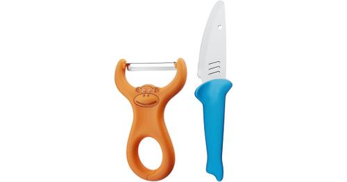 Kinderkoch-Set mit Gemüseschäler und Messer, 2-teilig
