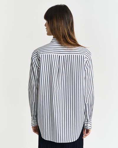Relaxed Fit Popeline Bluse mit Streifen 38 - Evening Blue
