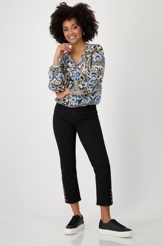 Bluse mit Ornamentmuster 38 - Schwarz Gemustert