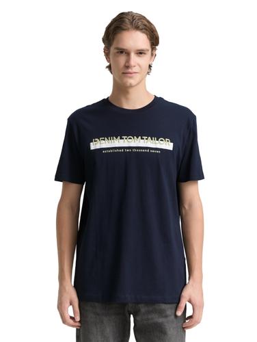 T-Shirt mit Logo Print L Regular Fit - Sky Captain Blue