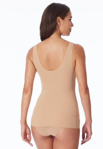 Top mit Pads Beige 42