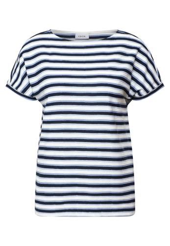 Gestreiftes Strukturshirt M - Urban Navy Blue