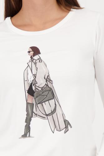 Langarmshirt mit Print 46 - Off-white