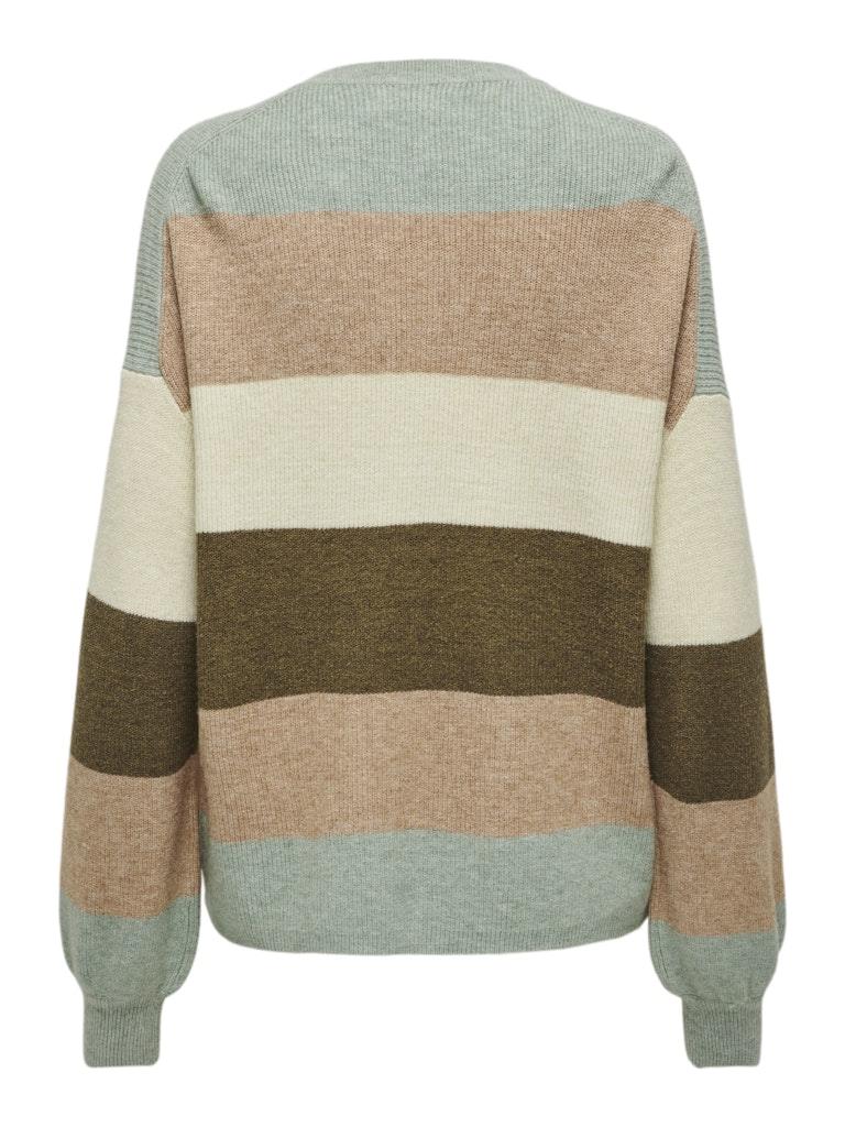 ONLATIA LIFE L/S STRIPE PULLOV KNT NOOS L Normal geschnitten - Hedge Green
