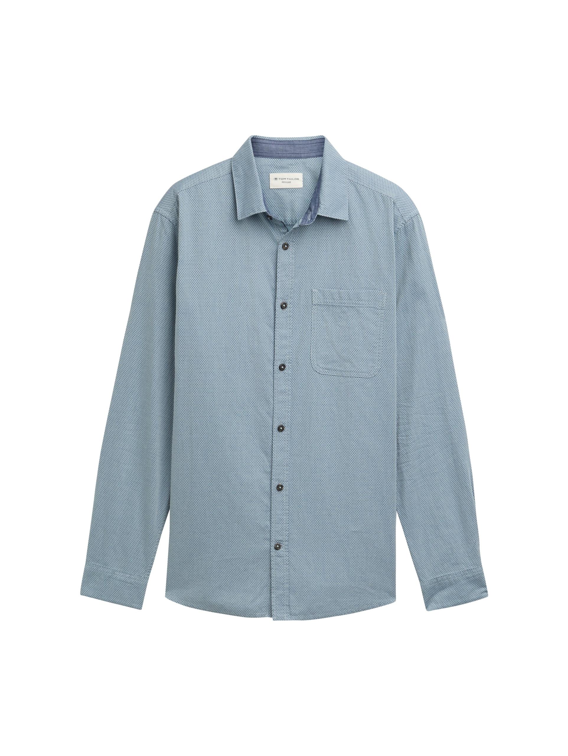 Strukturiertes Hemd mit Brusttasche S Regular Fit - Dusty Mint Small Structure
