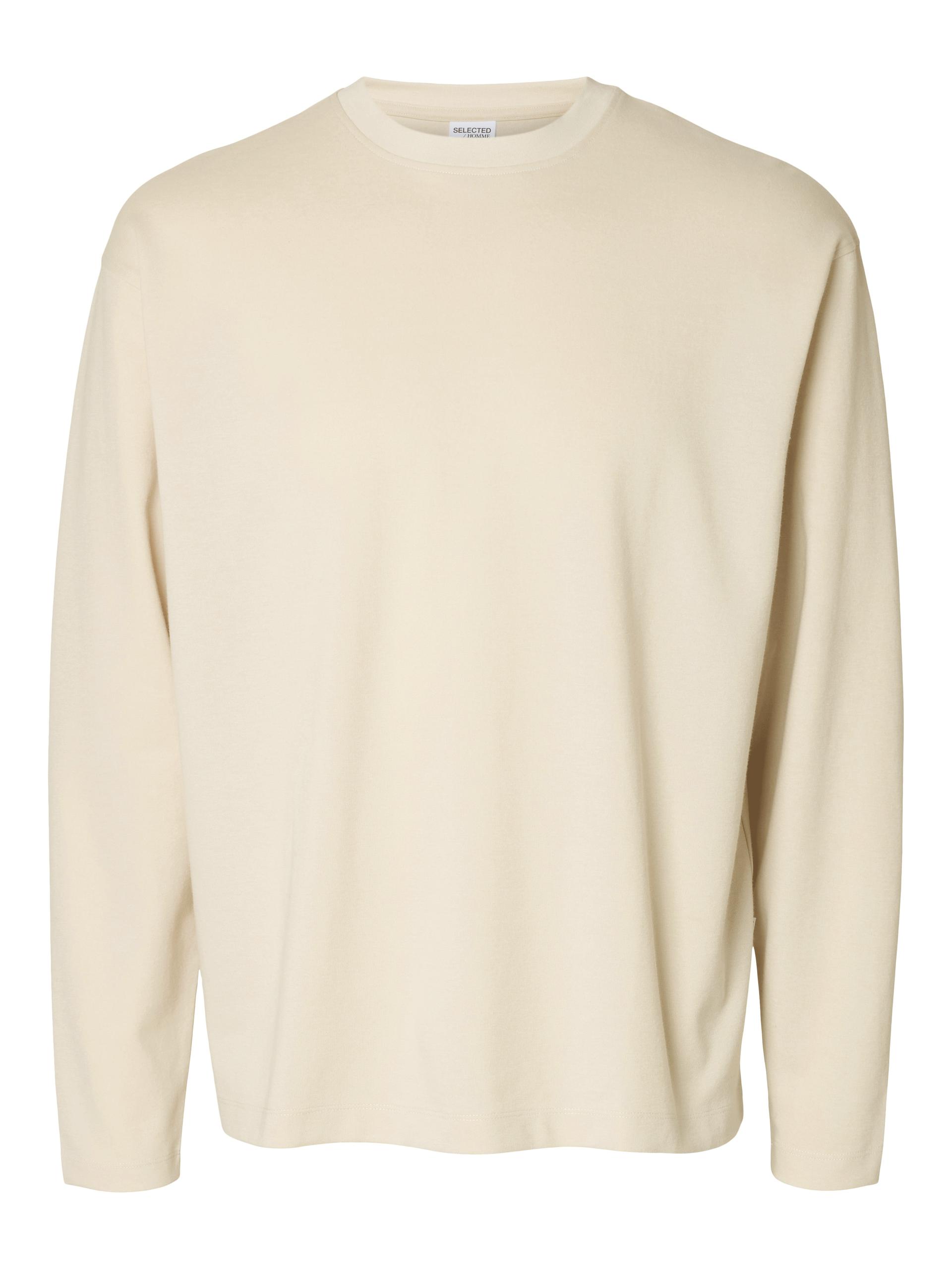 SLHLOOSEOSCAR LS O-NECK TEE NOOS M Locker geschnitten - Oatmeal