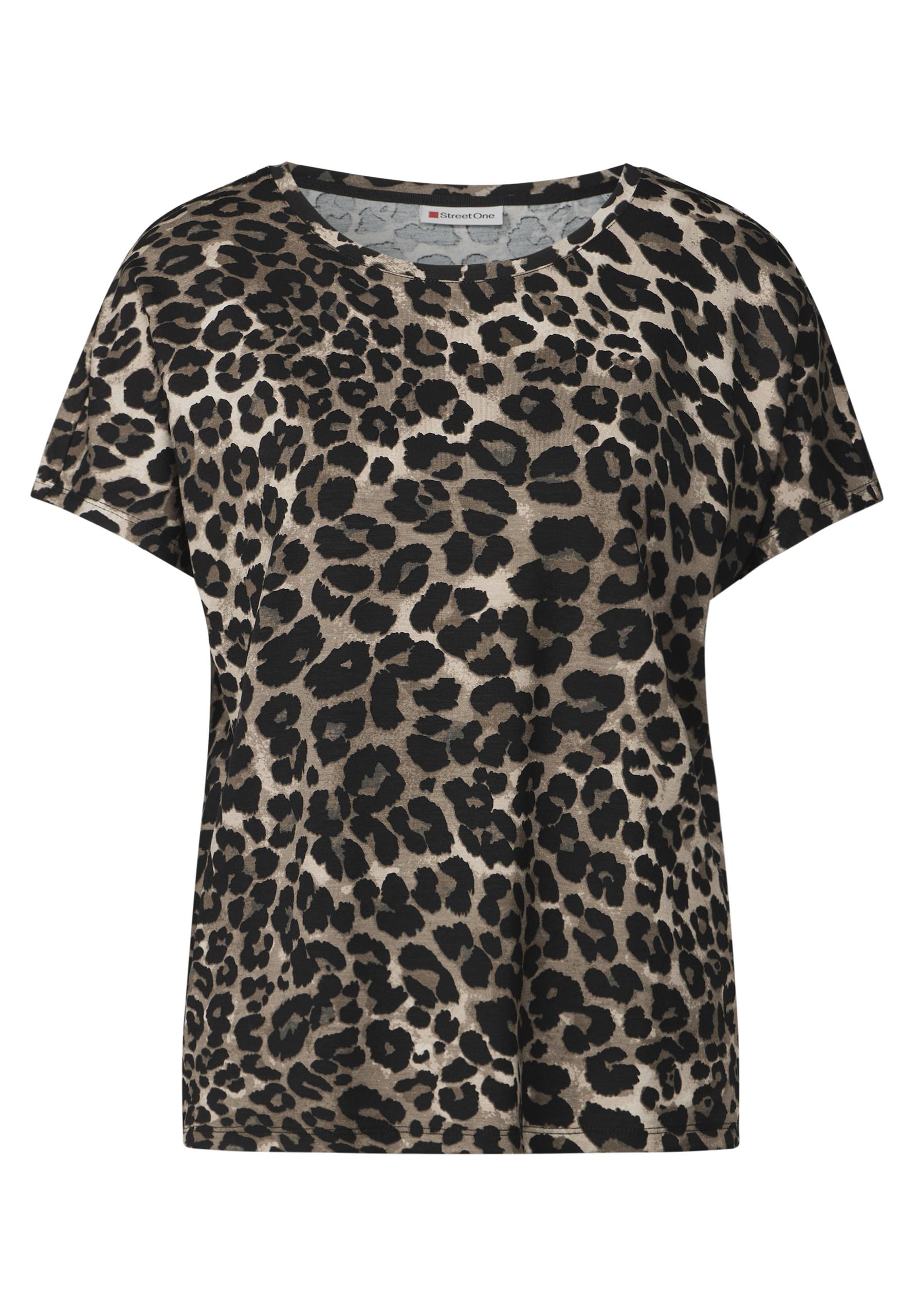 Shirt mit Leo-Muster 36 - Black