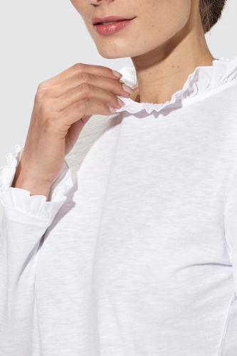 Organic Slub Frill Longsleeve Weiß M