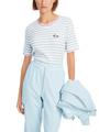 Geringeltes Rippen-T-Shirt 38 - Soft Sky Blue