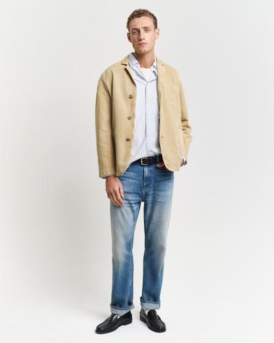 Regular Fit Classic Popeline Hemd mit Streifen Blau XL