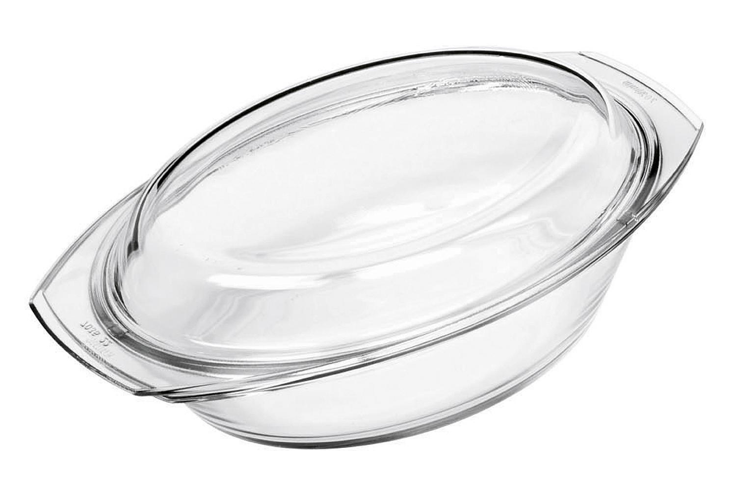 Glas Schüssel ovalflacher Deckel