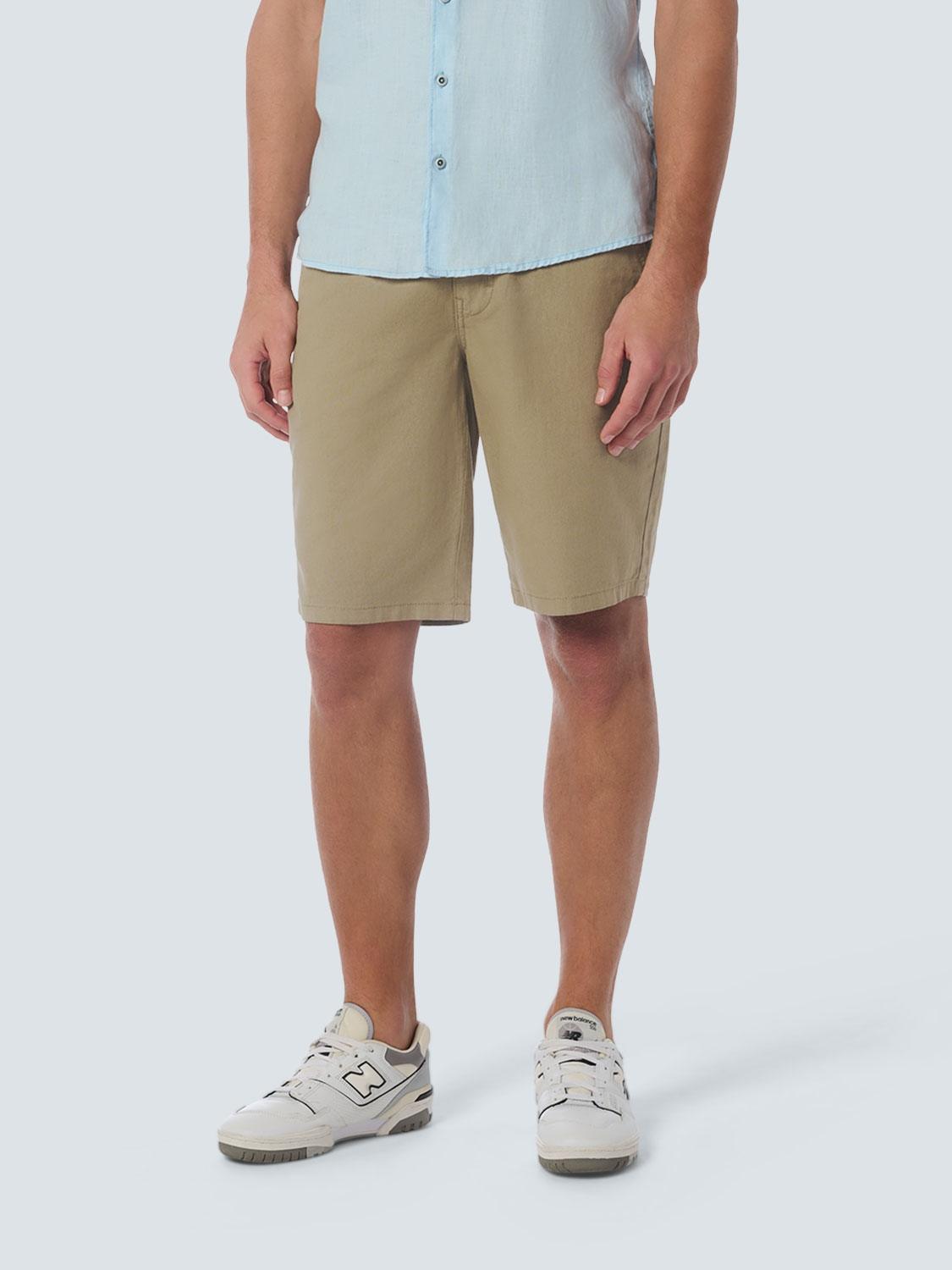Short With Linen Garment Dyed Beige XL