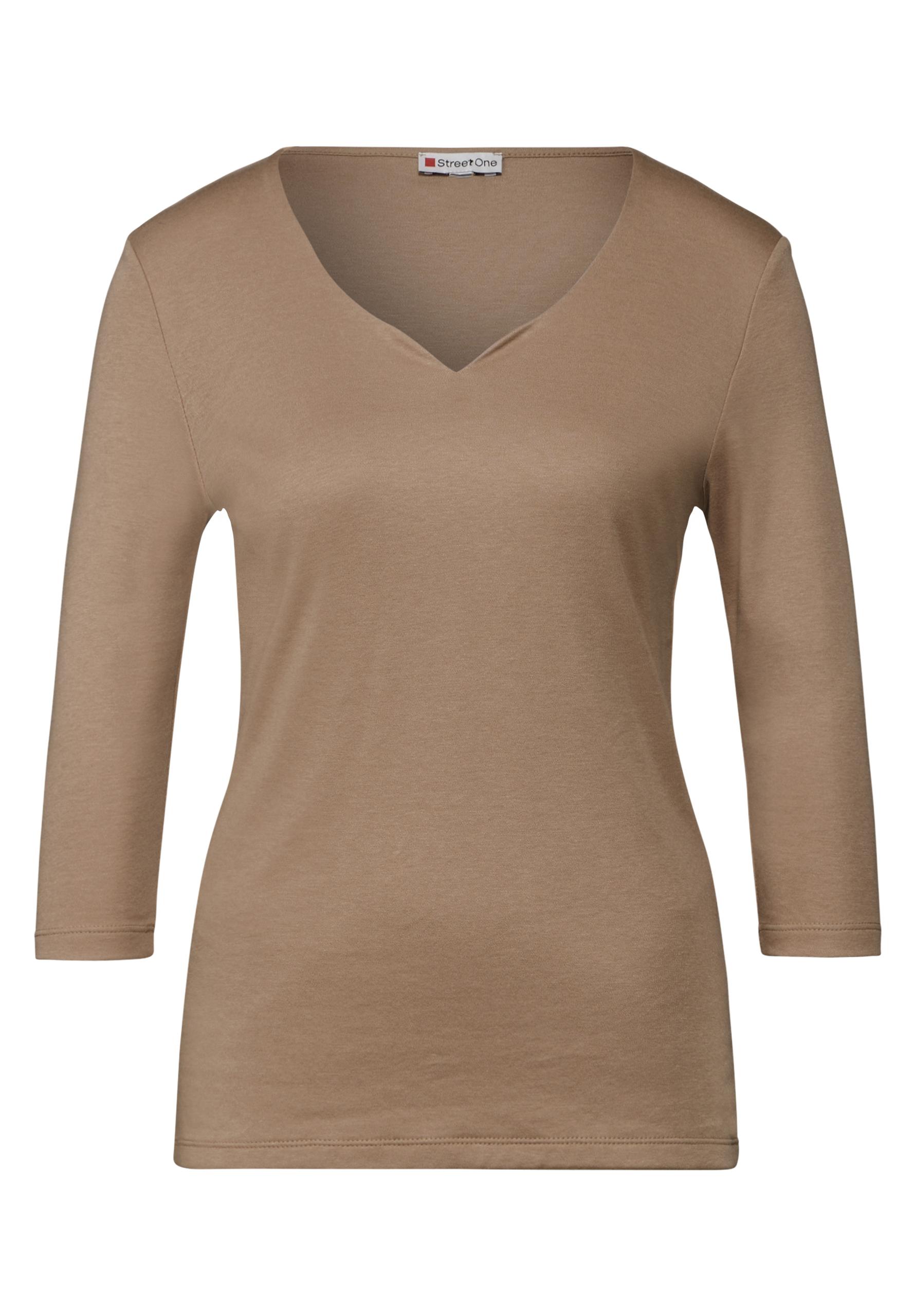 Shirt mit Herzausschnitt 42 - Honey Sand