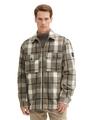Flanell Karo-Jacke mit Brusttaschen XXL Regular Fit - Grey Beige Melange Big Check