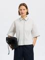 SLFFIA 2/4 CROPPED STITCHED SHIRT B 40 Verkürzt - Bright White