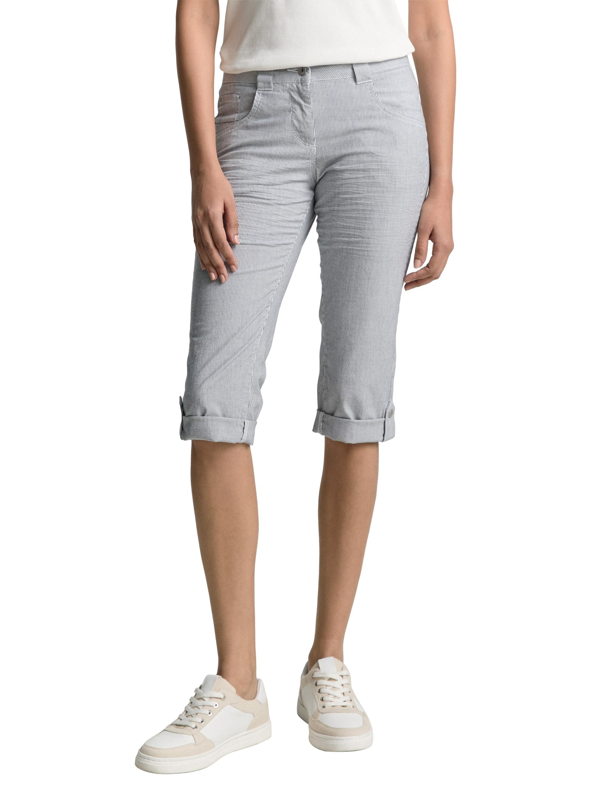 Tapered Relaxed Capri Hose 46 Tapered Fit - Delicate Navy White Stripe
