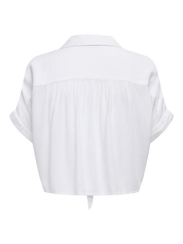 ONLPAULA LIFE S/S TIE SHIRT WVN NOOS M Normal geschnitten - White