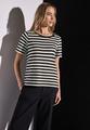 Strick-Look Streifenshirt Schwarz 38