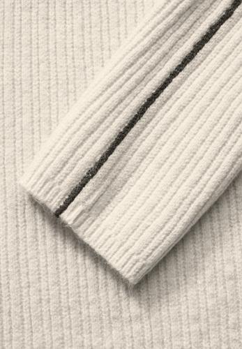 Pullover mit Kontrastdetail Weiß 40