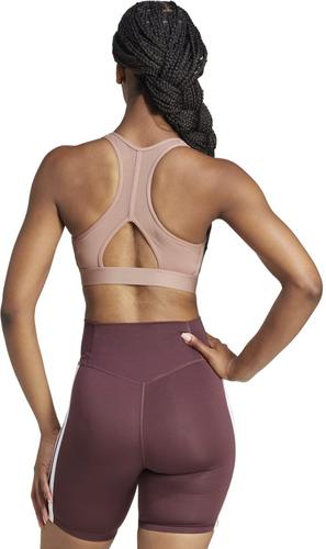 ADIDAS Damen BH Powerreact Train Medium-Support 3-Streifen M/CD in Braun