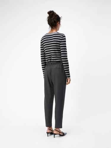 OBJLISA SLIM PANT NOOS 34 Gerade geschnitten - Medium Grey Melange