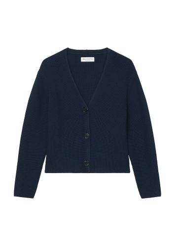 V-Neck-Cardigan relaxed Blau M