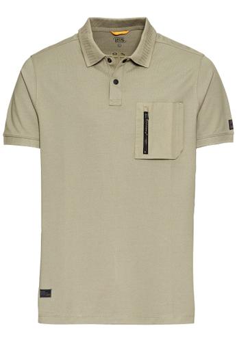 Kurzarm Poloshirt mit Cooling Effekt L Regular Fit - Khaki