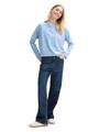 Gestreiftes Langarmshirt mit Kapuze S Regular Fit - Small Mid Blue White Stripe