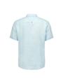 Shirt Short Sleeve Linen Solid Blau XL