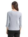 Langarmshirt mit Bio-Baumwolle S Regular Fit - Offwhite Navy Small Stripe