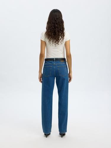 SLFSTRAIGHT BEA-KORI MW JEANS NOOS 27/32 Gerade geschnitten - Medium Blue Denim