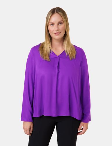 Langarmbluse mit V-Ausschnitt 46 Leger | Leicht ausgestellt - Magic Purple