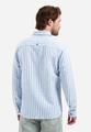 Shirt Vertical Big Stripe With Linen XL Regular Fit - Blue
