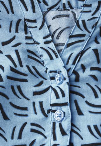 Bluse mit Minimal Print XL - Fresh Light Blue