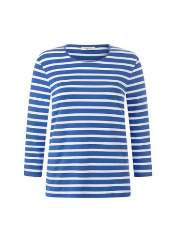 Longsleeve Rundhals 3/4 Arm Blau