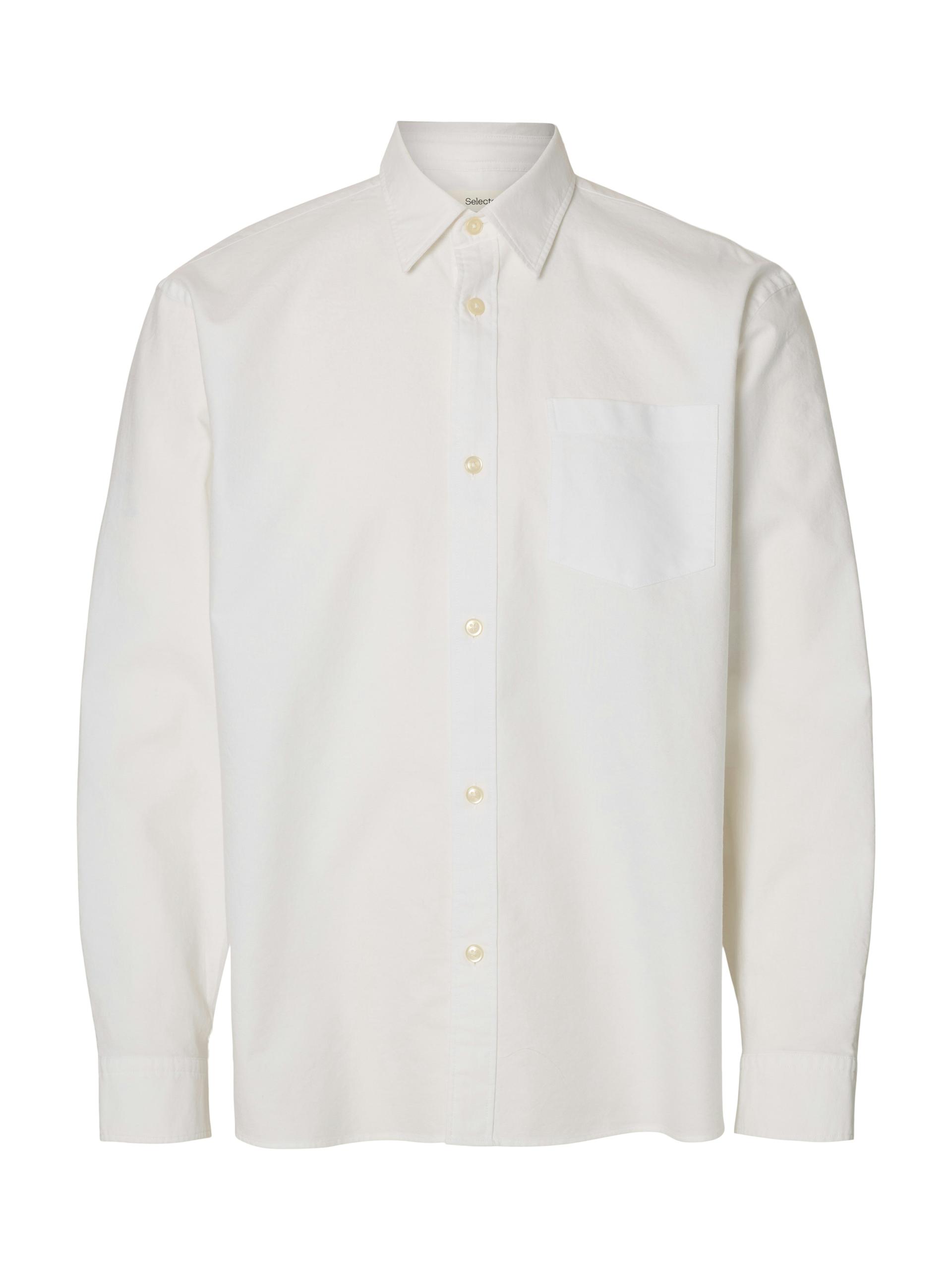SLHRLXSANDER OXFORD SHIRT LS NOOS M Locker geschnitten - White