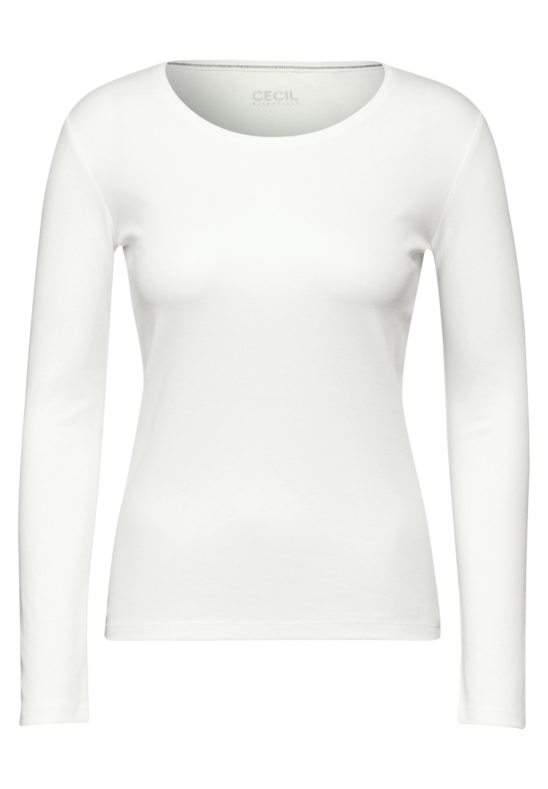 Shirt mit Rundhals L - Vanilla White