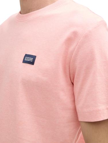 T-Shirt mit Logo-Label XL Regular Fit - Hazy Coral White Fine Stripe